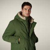 Parka uomo animal free Valley verde bosco e stone beige - ARCTIC UOMO | Save The Duck