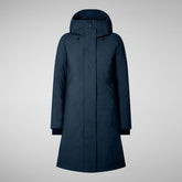 PARKA DONNA CON CAPPUCCIO SIENNA BLU NERO | Save The Duck