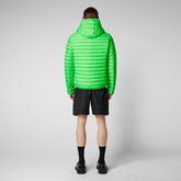 Man's animal free puffer jacket Helios in fluo green - Fashion Man | Save The Duck