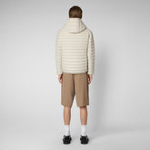 Man's animal free hooded puffer jacket Donald in rainy beige - New season's heroes | Save The Duck
