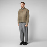 Man's animal free puffer Alexander in elephant grey | Save The Duck