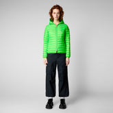 Woman's animal free puffer Kyla in fluo green - Fashion Woman | Save The Duck