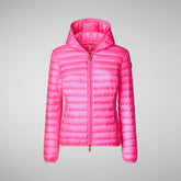 Woman's animal free puffer Kyla in fluo green | Save The Duck