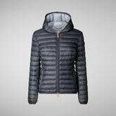 Woman's animal free puffer jacket Daisy in rain grey | Save The Duck