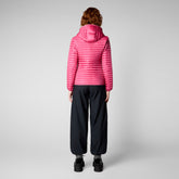 Woman's animal free hooded puffer Alexa in gem pink - Women's Animal-Free Puffer jackets | Save The Duck