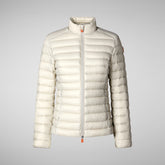 Woman's animal free puffer jacket Carly in rainy beige | Save The Duck