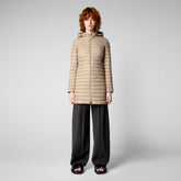 Woman's animal free puffer Bryanna in dune beige | Save The Duck