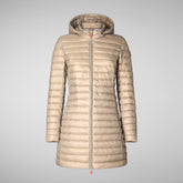 Woman's animal free puffer jacket Bryanna in rainy beige | Save The Duck