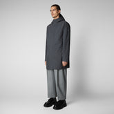 Man's raincoat Dacey in storm grey - Rainy Man | Save The Duck