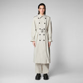Woman's raincoat Ember in rainy beige - Women's Raincoats | Save The Duck
