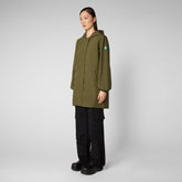 Woman's raincoat Fleur in dusty olive - Fashion Woman | Save The Duck