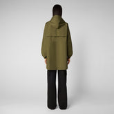 Woman's raincoat Fleur in dusty olive - Fashion Woman | Save The Duck