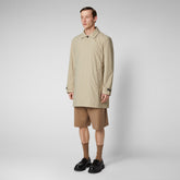 Man's raincoat Rhys in stone beige - Men's Raincoats | Save The Duck