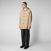 Man's raincoat Benjamin in stardust beige - Men's Raincoats | Save The Duck