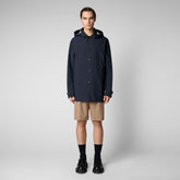 Man's raincoat Benjamin in blue black - Recycled Man | Save The Duck