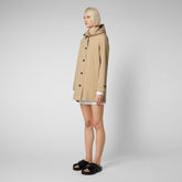 Woman's raincoat April in stardust beige - Rainy Woman | Save The Duck