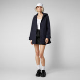 Woman's raincoat April in blue black | Save The Duck