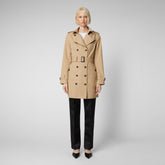 Woman's raincoat Audrey in stardust beige - Rainy Woman | Save The Duck
