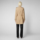 Woman's raincoat Audrey in stardust beige - Recycled Woman | Save The Duck