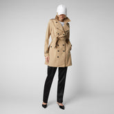 Woman's raincoat Audrey in stardust beige | Save The Duck