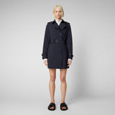 Woman's raincoat Audrey in blue black - Recycled Woman | Save The Duck