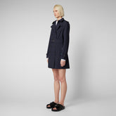 Woman's raincoat Audrey in blue black - Recycled Woman | Save The Duck