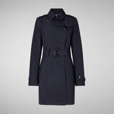 Woman's raincoat Audrey in blue black | Save The Duck