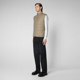 Man's quilted gilet Adam in elephant grey - Icons Man | Save The Duck