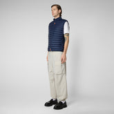 Man's quilted gilet Adam in navy blue - Men's Gilet | Save The Duck
