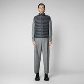 Man's quilted gilet Adam in storm grey - Icons Man | Save The Duck