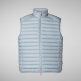 Man's quilted gilet Adam in rain grey | Save The Duck