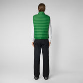 Man's quilted gilet Adam in rainforest green | Save The Duck