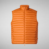 Man's quilted gilet Adam in rainy beige | Save The Duck