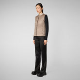 Woman's vest Aria in pearl grey - Women's Gilet  | Save The Duck