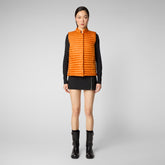 Woman's vest Aria in amber orange | Save The Duck