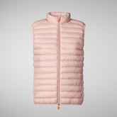 Woman's quilted gilet Charlotte in elephant grey | Save The Duck