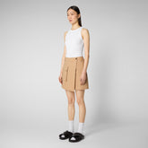 Woman's skort Brona in biscuit beige - Woman's Trousers | Save The Duck
