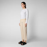 Woman's trousers Milan in shore beige - Trousers & Skirts | Save The Duck