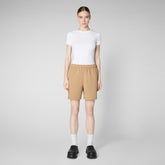 Woman's trousers Halima in biscuit beige | Save The Duck