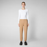 Woman's trousers Jiya in biscuit beige | Save The Duck