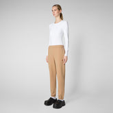 Woman's trousers Jiya in biscuit beige - Athleisure Woman | Save The Duck