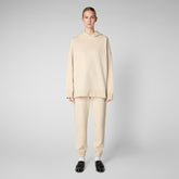 Woman's sweatshirt Ode in shore beige - Athleisure Woman | Save The Duck