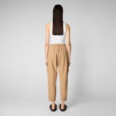 Woman's trousers Gosy in biscuit beige | Save The Duck