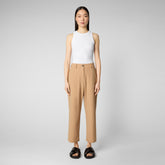 Woman's trousers Gita in biscuit beige | Save The Duck