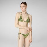 Woman's triangle bikini top Xara in leopard yellow | Save The Duck