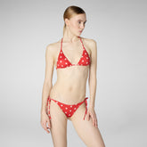 Woman's triangle bikini top Xara in red sea stars | Save The Duck