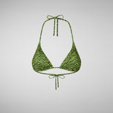 Woman's triangle bikini top Xara in macro palms green | Save The Duck