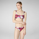 Woman's bikini top Uliana in fucsia frangipani - Woman's Swimwear | Save The Duck