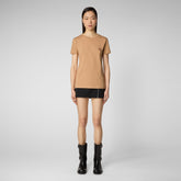Woman's t-shirt Annabeth in biscuit beige - Athleisure Woman | Save The Duck