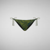 Woman's adjustable bikini bottom Wiria in macro palms green - Woman's Swimwear | Save The Duck